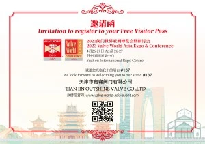 Valve World Asia Expo & Conference 2023 se bude konat v Suzhou, Čína, dubna 2...